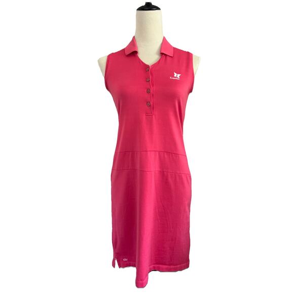 Peter Millar Golf Dress Womens Small Pink Sleeveless Collared Stretch Outdoors - Picture 1 of 12